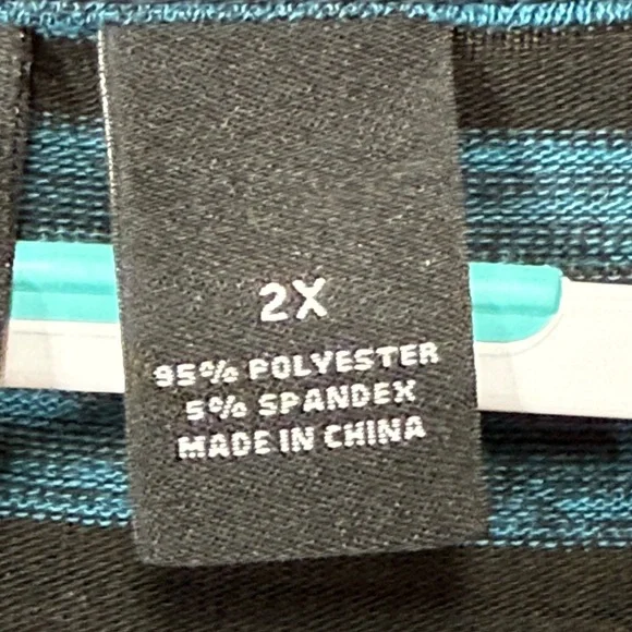 New Direction Woman Striped Black and Blue Women's Long Sleeve Top Size 2X - Picture 7 of 9